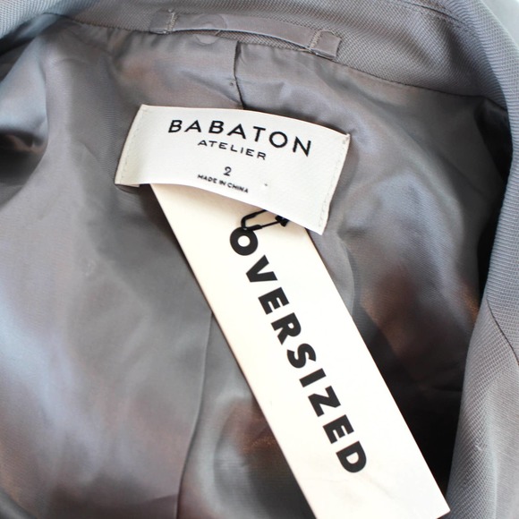 Babaton Atelier Agency Pewter Oversized Single Breasted Blazer 2 Relaxed Jacket - Picture 7 of 9